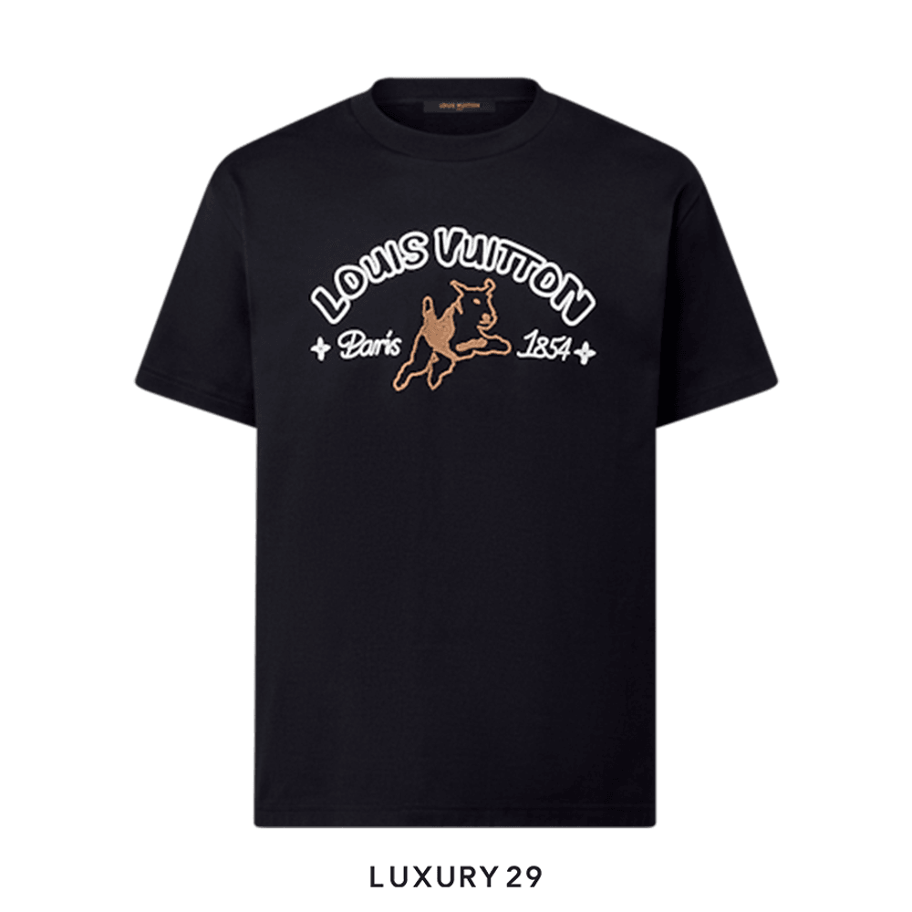 Louis Vuitton LV Embroidered Cotton T-Shirt(M, Black)