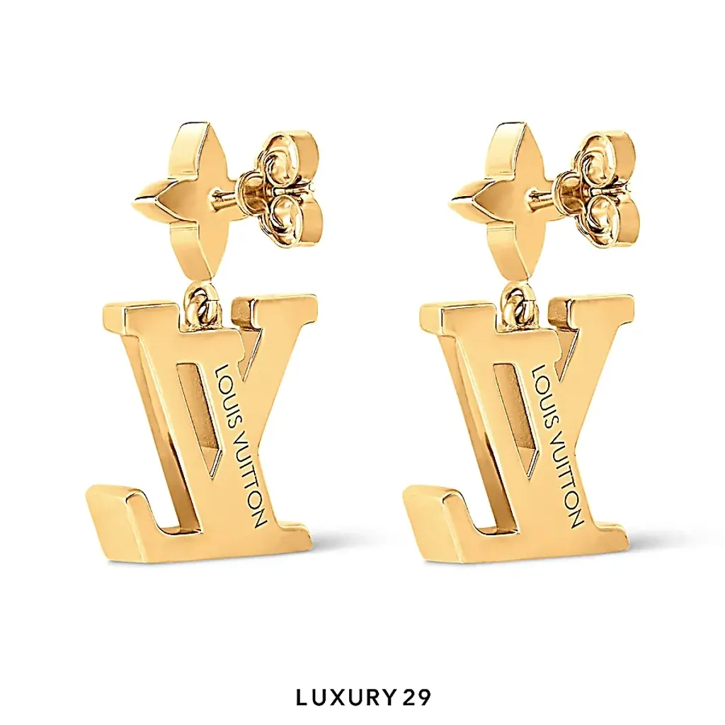 Louis Vuitton LV Lady LV Pearlescent Earrings Pink gold(Free Size, Gold)