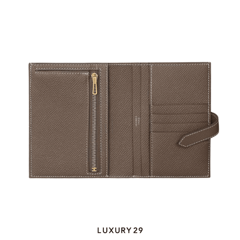 Hermes Bearn Compact wallet Etoupe(Small, Brown)