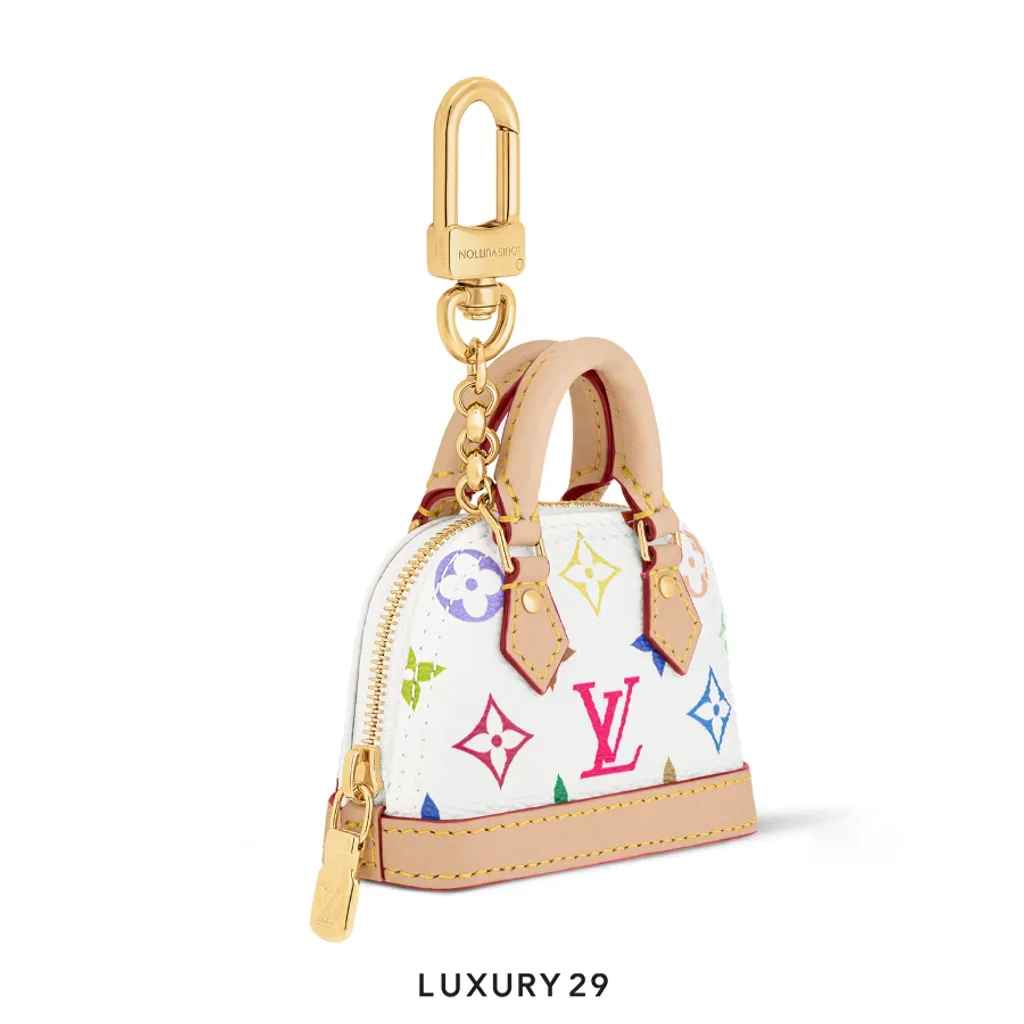 Louis Vuitton LV x TM - Micro Alma Monogram Multicolor Bag Charm White(Micro, White)
