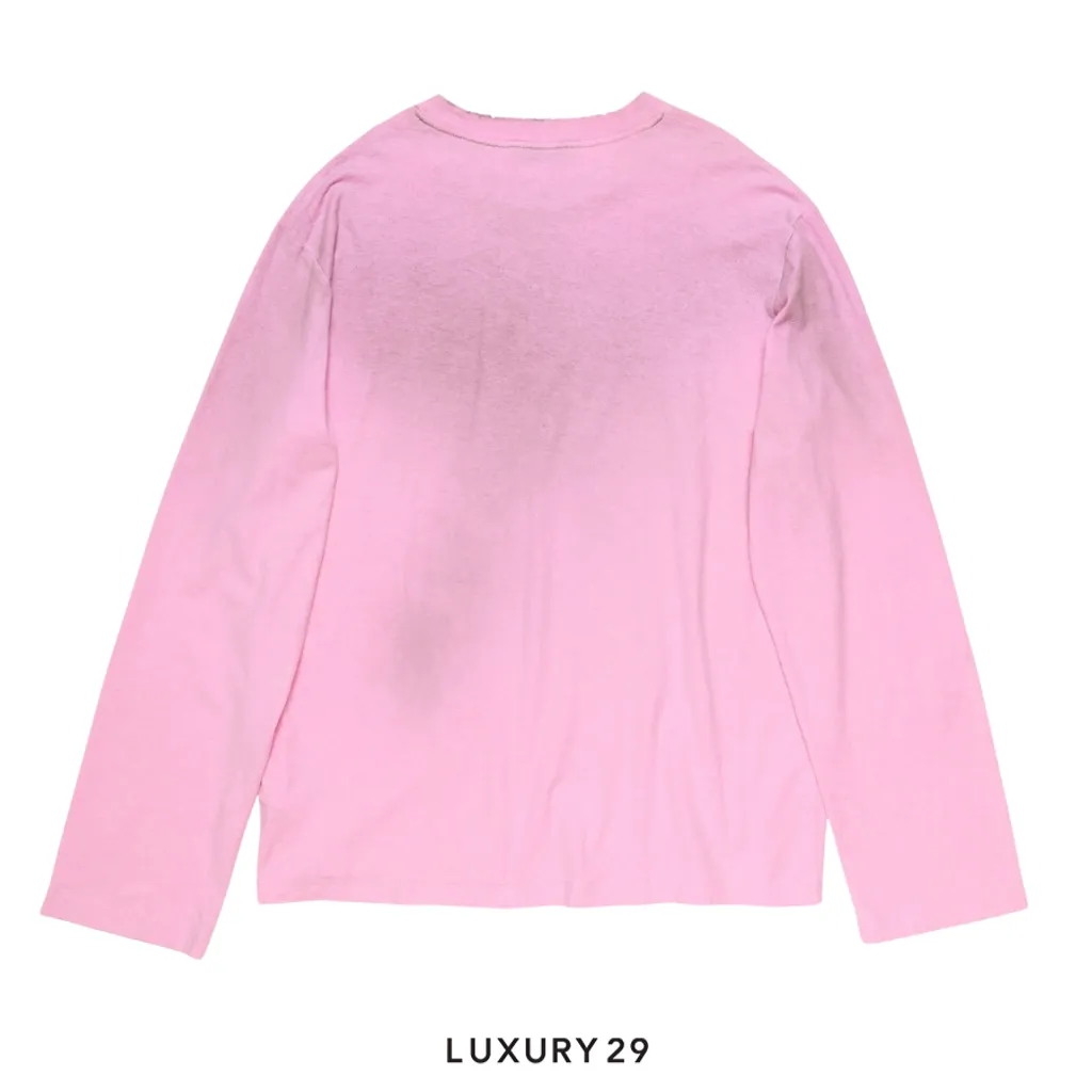 Acne Studios Sprayed 1996 logo t-shirt L/S Cotton Candy Pink(L/M, Pink)