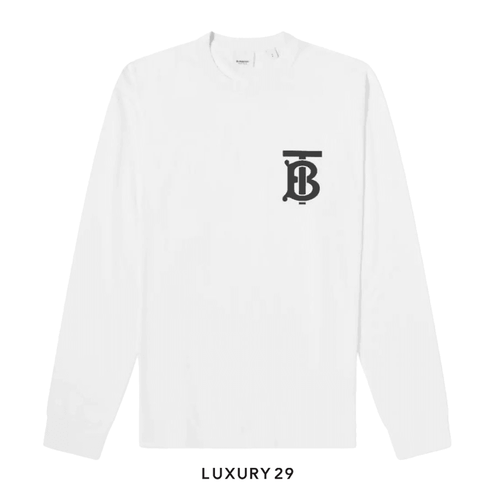 Burberry Atherton TB logo Long sleeve t-shirt White(L, White)