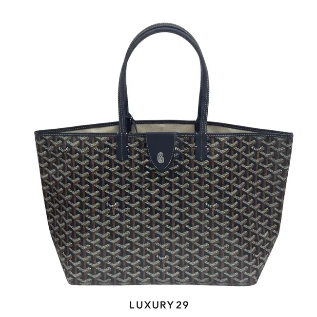 Goyard Saint Louis PM Bag with Croc Universal Navy Blue