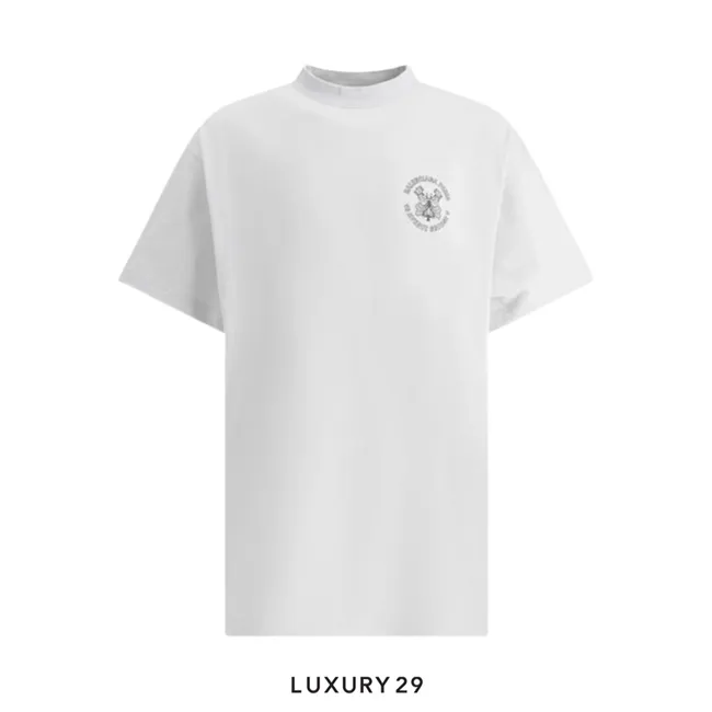 Balenciaga SS25 White Logo Short Sleeve Crewneck T-Shirt White