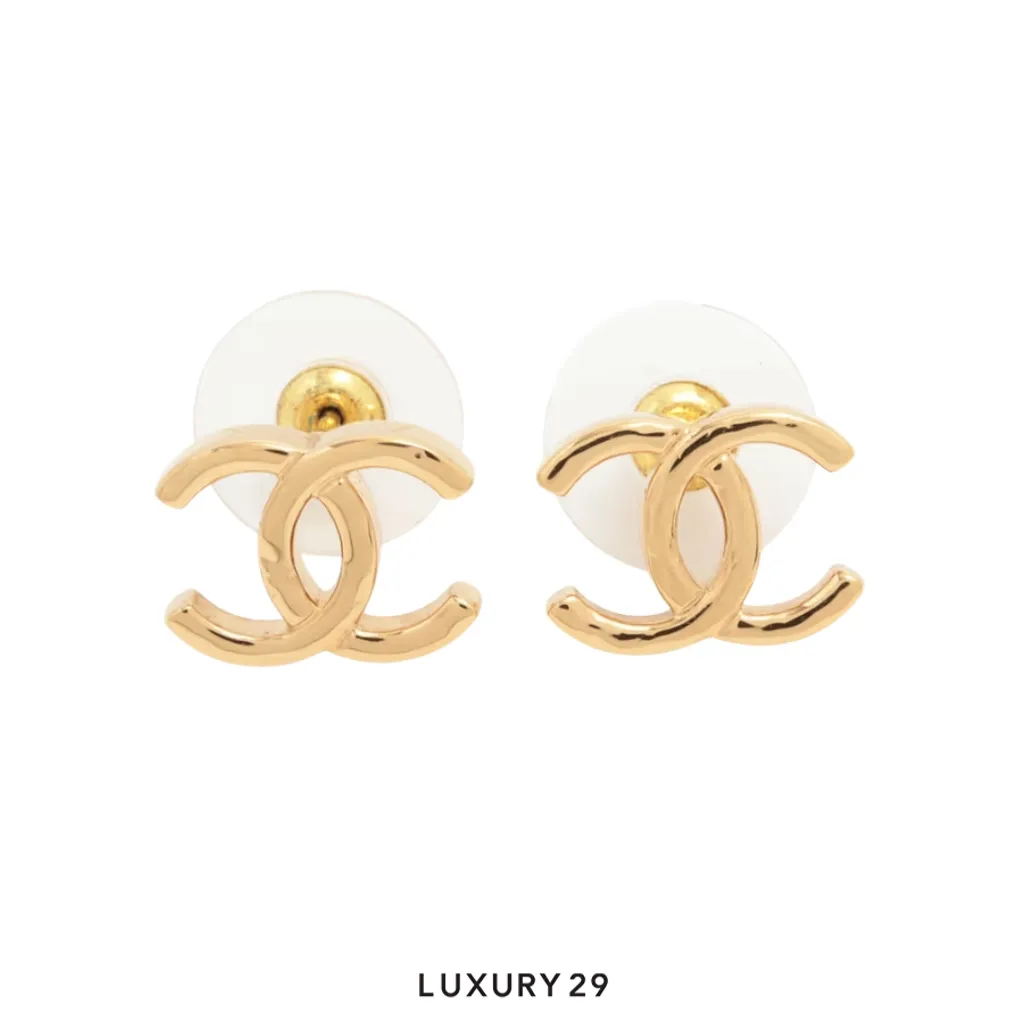 Chanel CC Big Logo Earrings Gold(Free Size, Gold)
