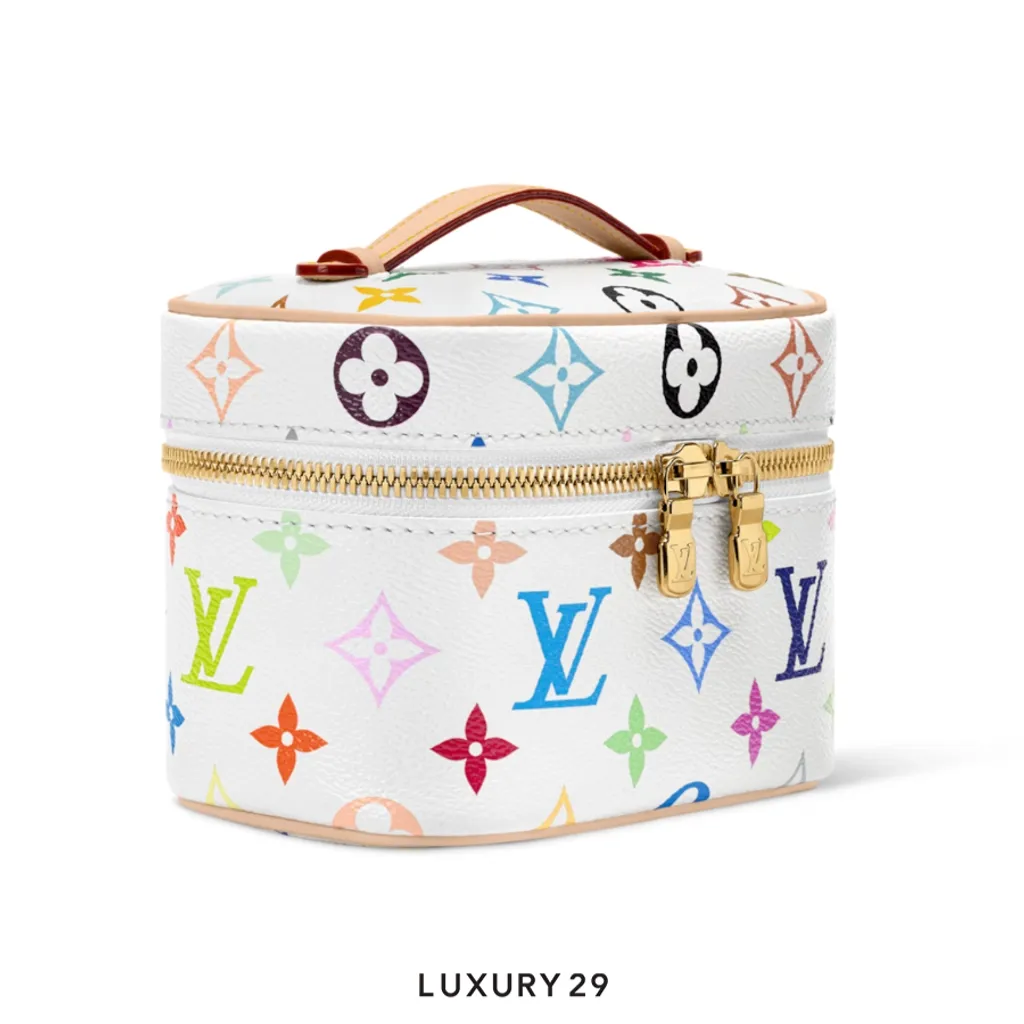 Louis Vuitton LV  x TM Nice Nano Bag Trimmed with cowhide leather Multicolor(Small, White)