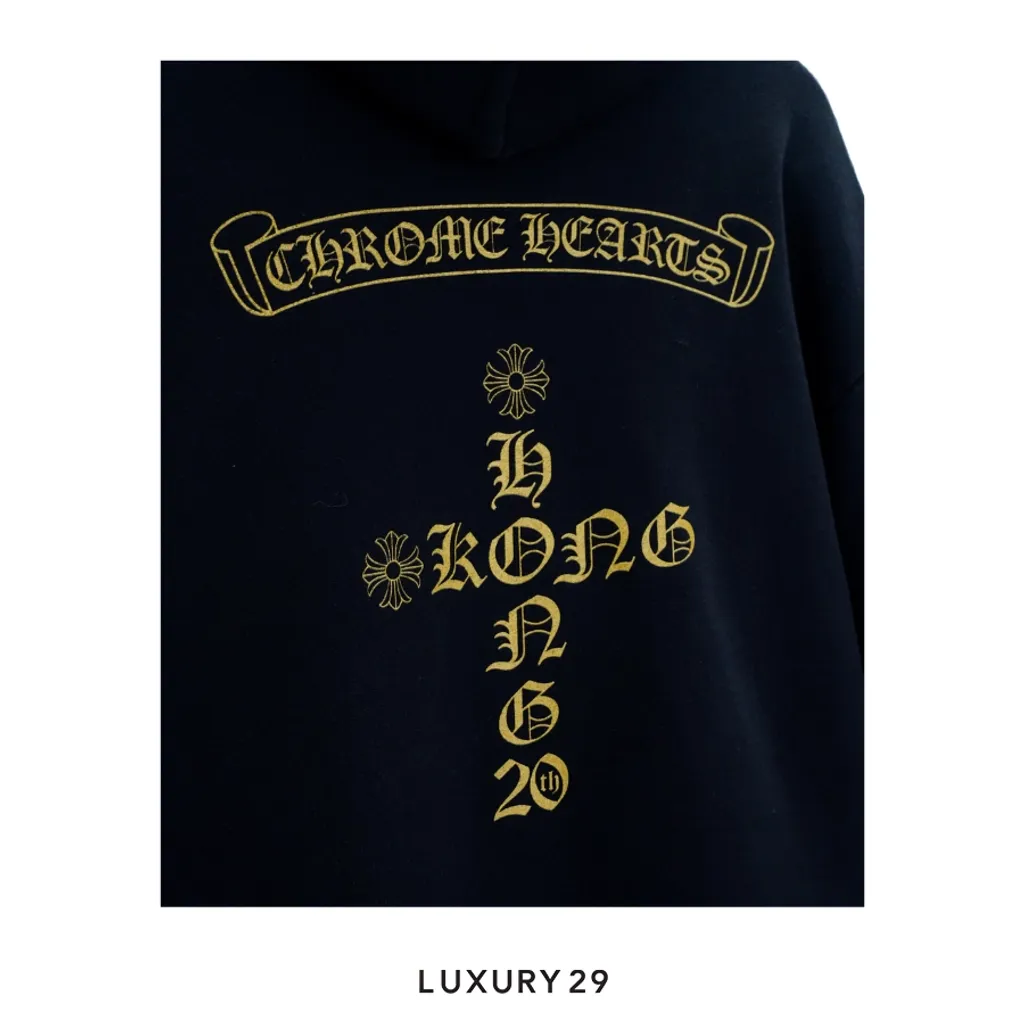 CHROME HEARTS HONG KONG 20TH ANNIVERSARY HOODIE BLACK(M, Black)