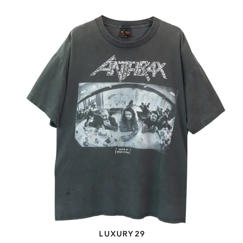 Not Applicable Vintage ANTHRAX NY 1998s' T-shirt Black(XL, Black)