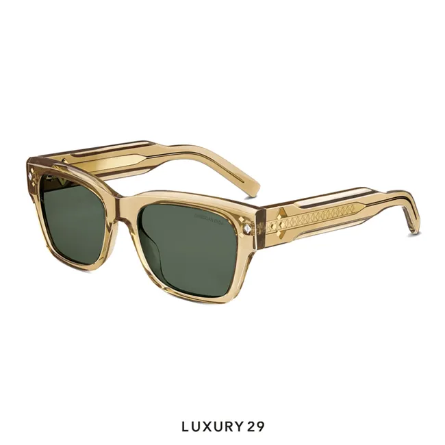 Dior CD Diamond S2I Translucent Yellow Rectangular Sunglasses