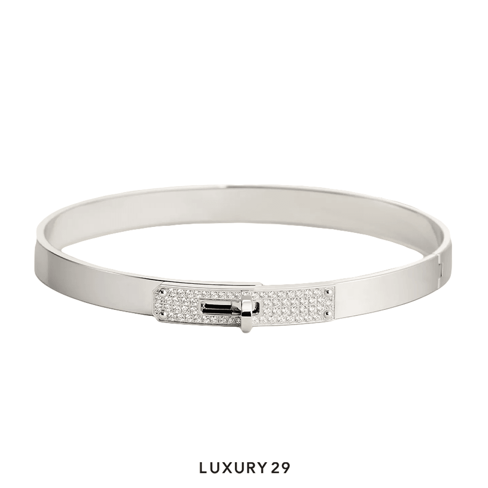 Hermes Kelly bracelet, small model White gold(Small, Silver)