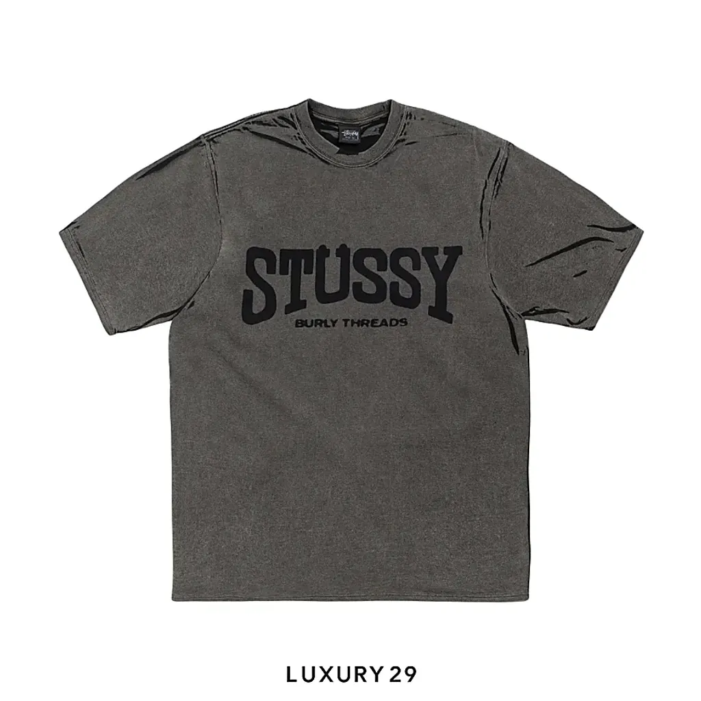 STUSSY BURLY STONE WASHED TEE BLACK(S, Black)