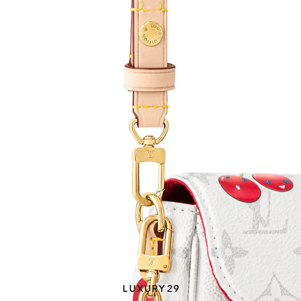 Louis Vuitton LV x TM Wallet On Chain Ivy Monogram cherry canvas White(Small, White)