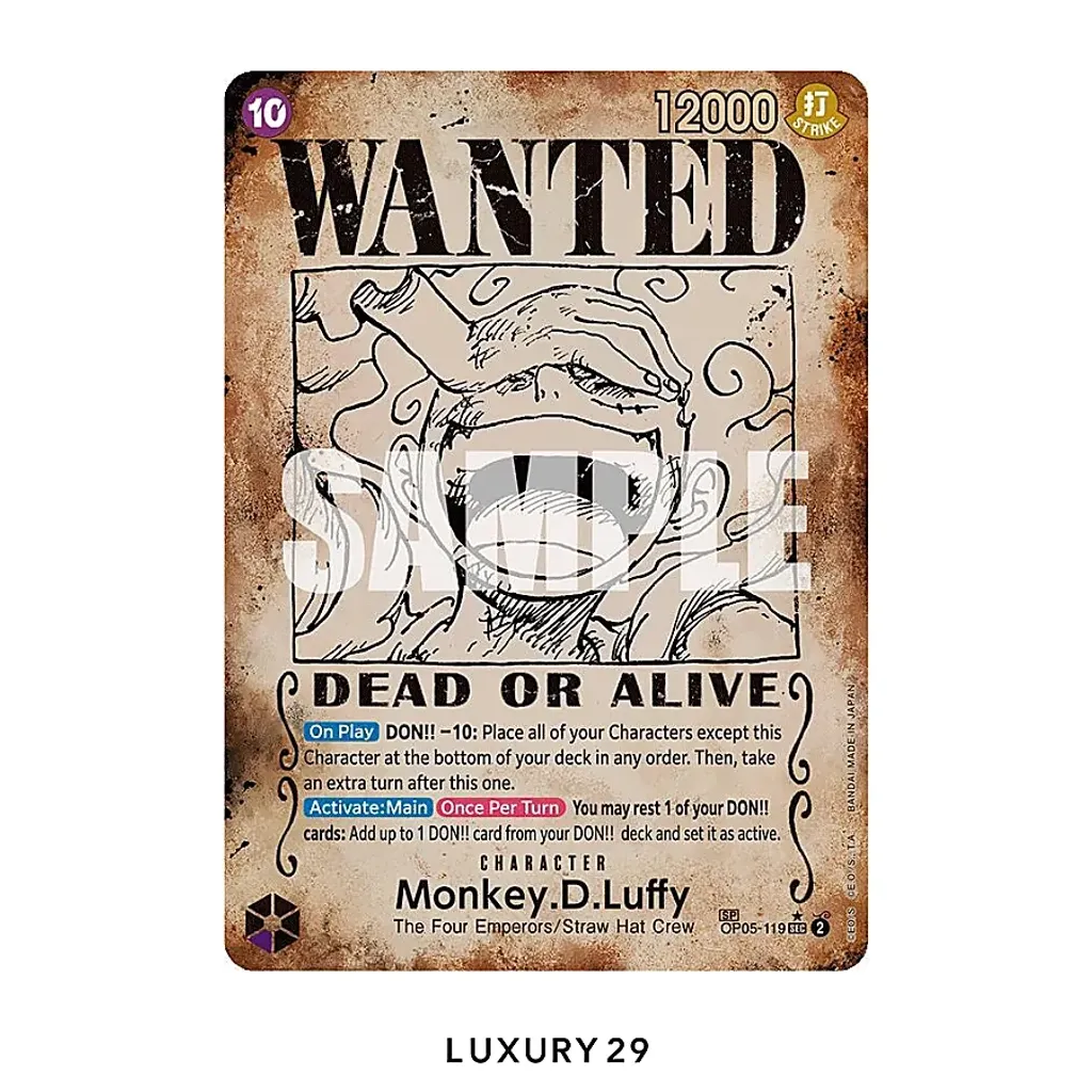 One Piece Monkey.D.Luffy (Wanted Poster) Emperors in the New World SEC OP05-119 (BGS10)(Small, Multicolour)
