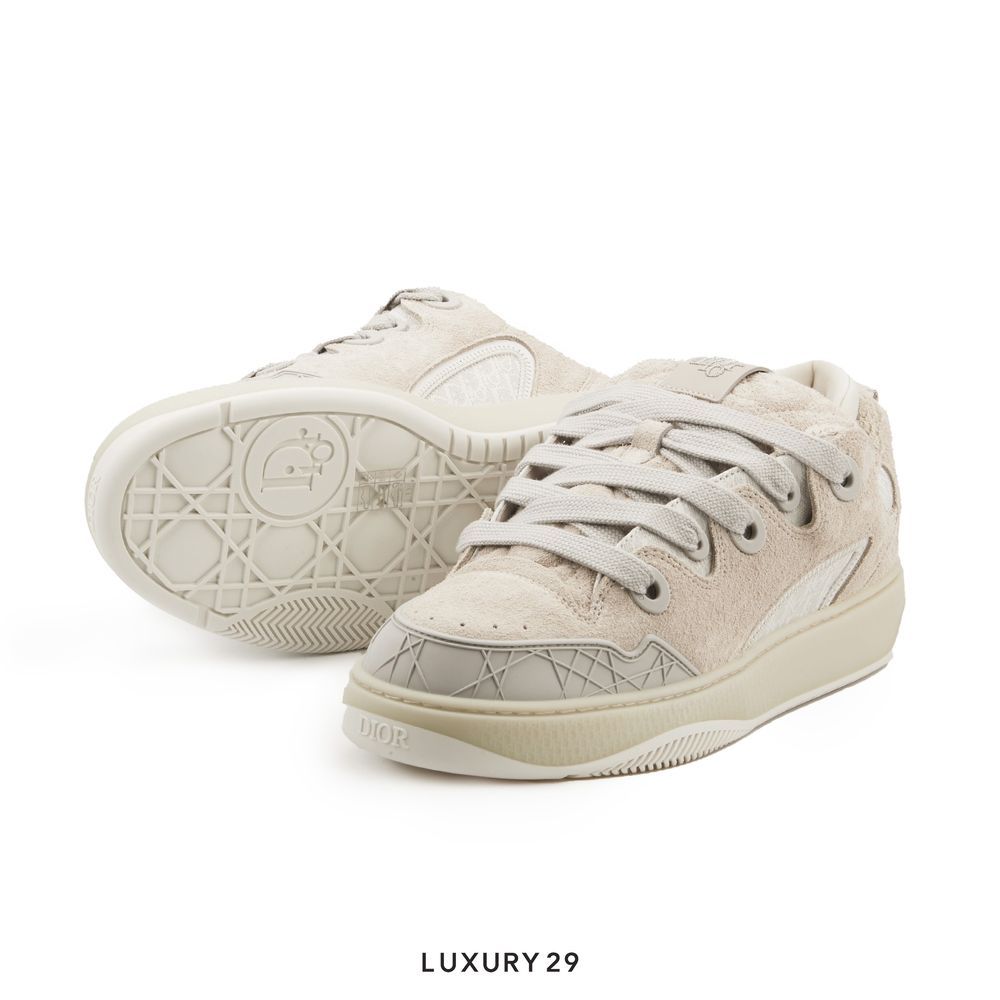 Dior B9S Skater ERL Cream Suede With White And Cream Dior Oblique Jacquard(38, White)