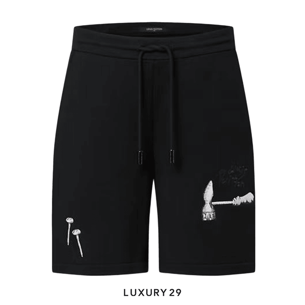 Louis Vuitton LV Tools Embroidery Shorts(2XL, Black)