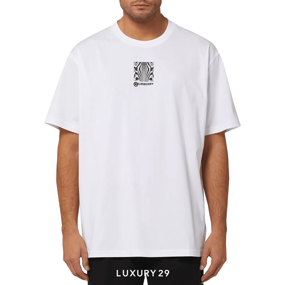 美品 バーバリー Tシャツ ホワイト ライオン Burberry White Zebra Eyes T-Shirt