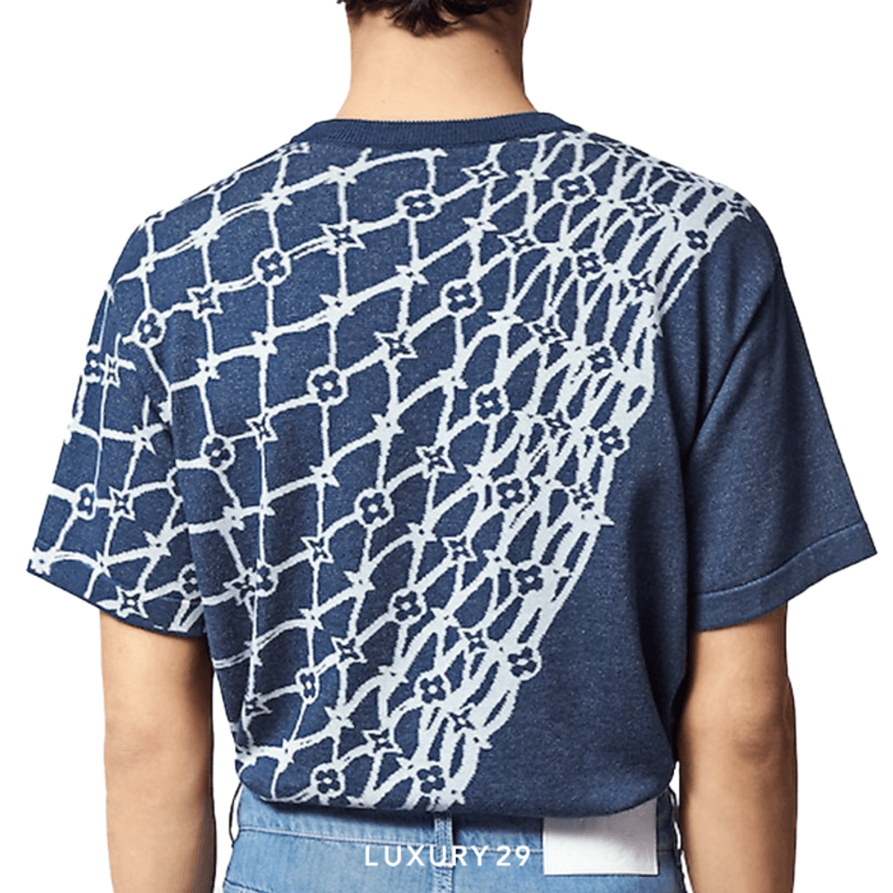 Louis Vuitton LV Cotton Short-Sleeved Crewneck(M, Blue)