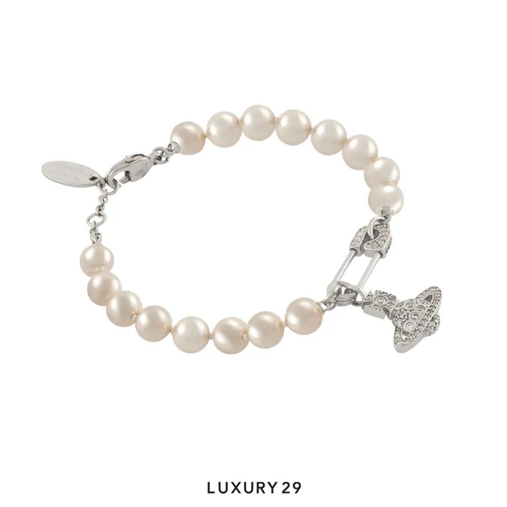 Vivienne Westwood Lucrece Pearl Bracelet SS26 SI U Silver(Free Size, Neutrals)