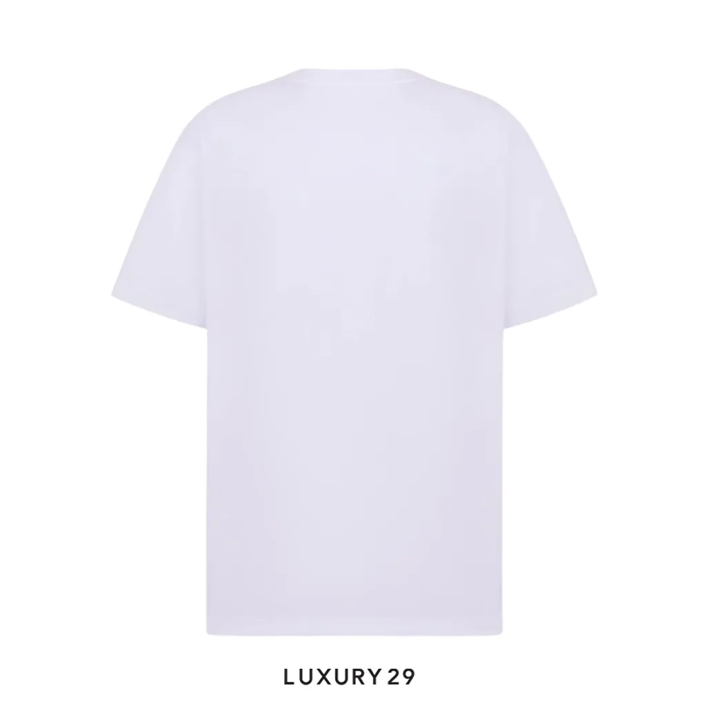Dior Mountain T-Shirt Relaxed Fit White Cotton Jersey(S, White)