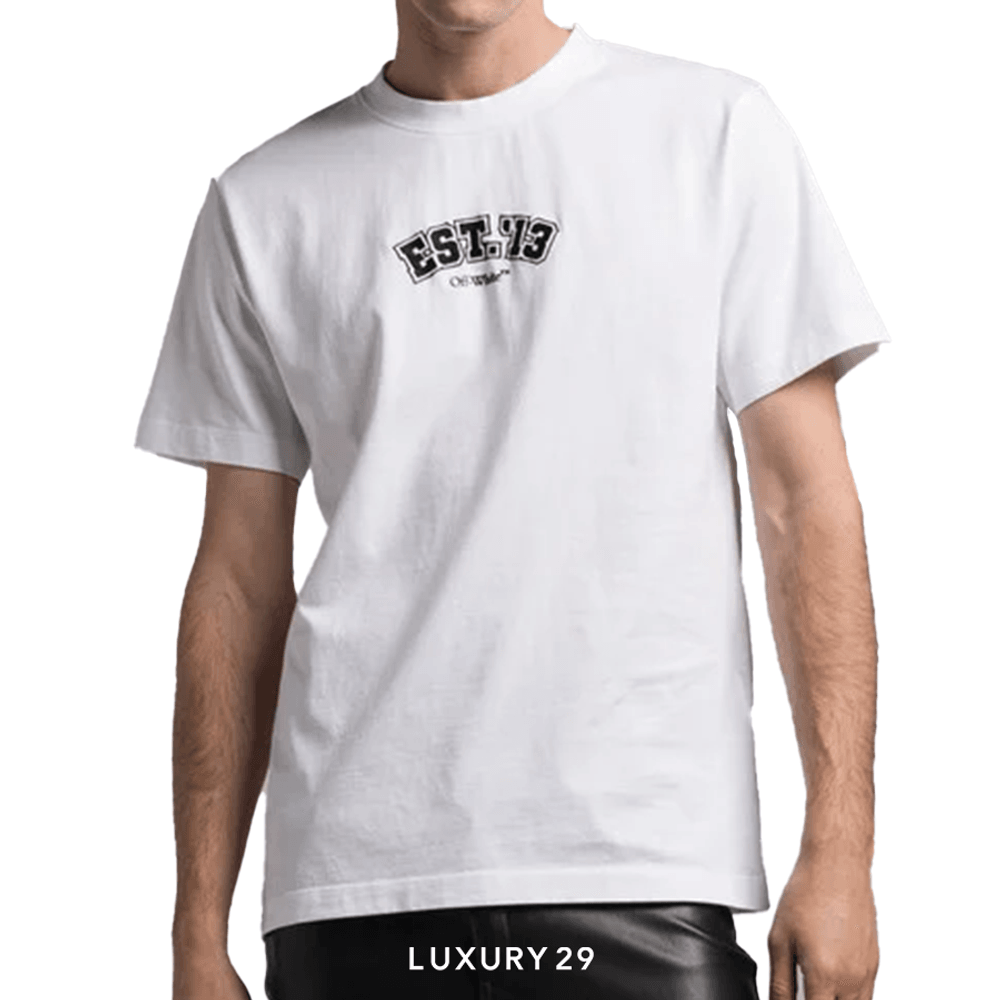 Off-White LOGIC WHITE T-SHIRT WITH PRINT(M, White)