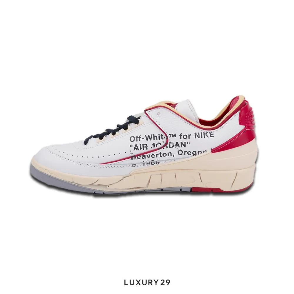 Nike Jordan 2 Retro Low SP Off-White White Red(45, White)