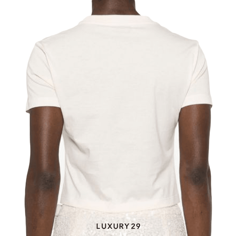 MIU MIU Logo T-Shirt(S, Neutrals)