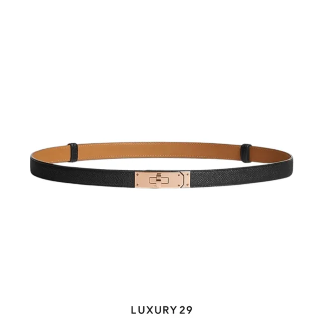 Hermes Kelly 18 belt Gold Hardware Noir