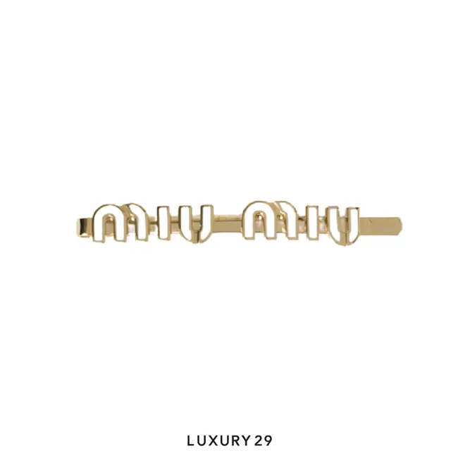 Miu Miu Metal hair clip with coating White