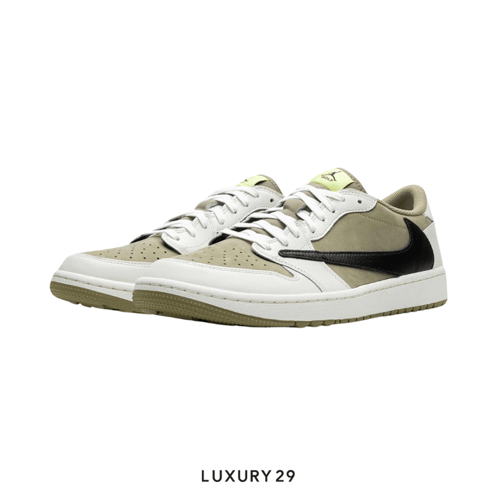 Nike Jordan 1 Retro Low Golf Travis Scott Neutral Olive(M)(42, Green)