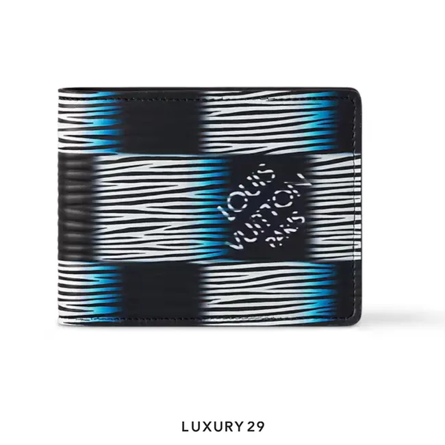 Louis Vuitton LV Slender Leather Wallet Men's Dark Blue Moon