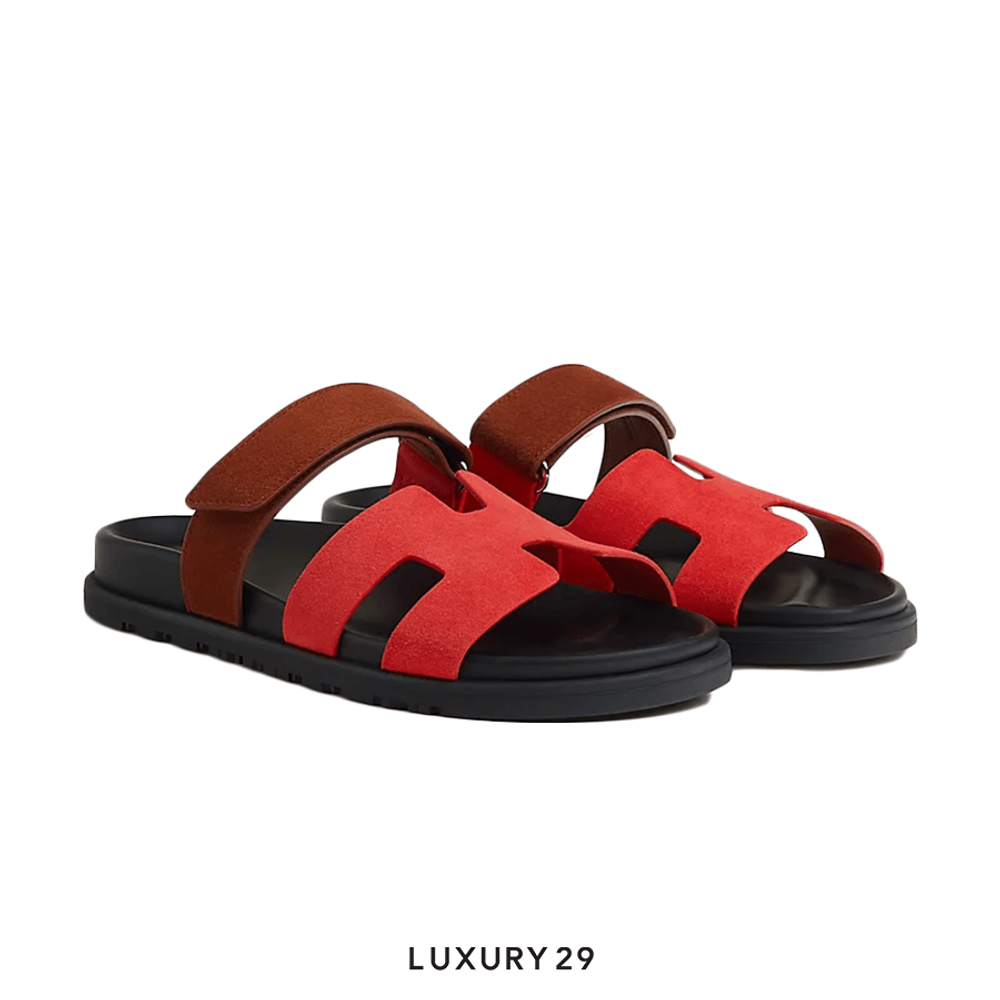 Hermes Chypre Sandal Rouge Cinetique / Gold(36, Multicolour)