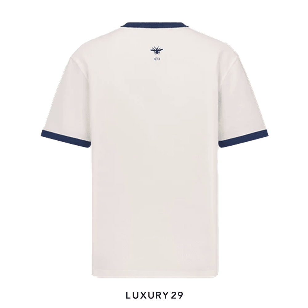 Dior Dio(r)White Cotton and Linen Jersey with Blue Miss Dior Graffiti Motif(S, White)