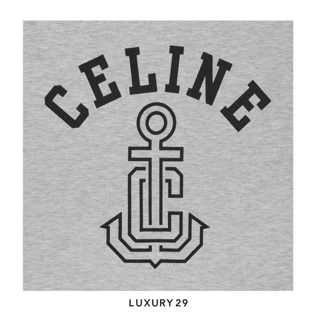 Celine anchor 70s t-shirt in cotton jersey Grey(XS, Grey)