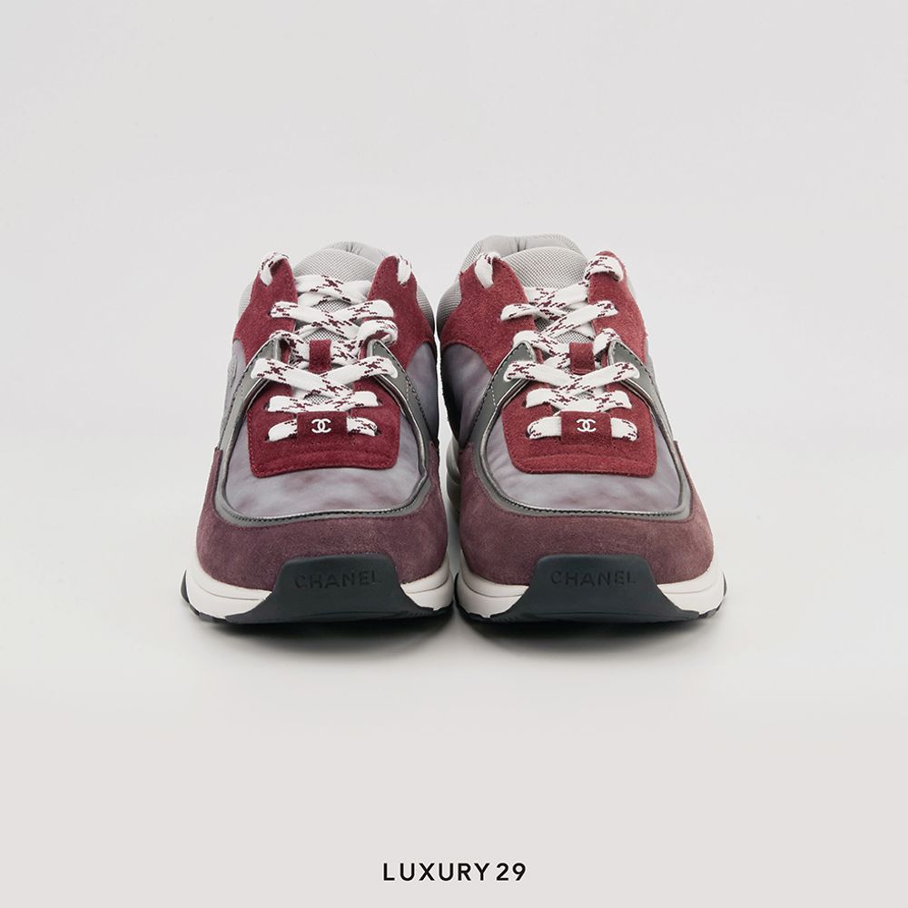 Chanel Sneakers Suede Nylon Reflective Tie Dye(42, Red)