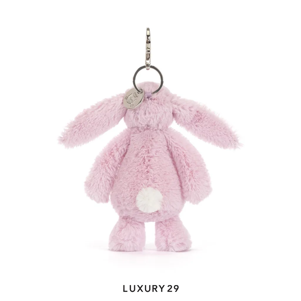 JellyCat Thistlepop Blossom Bunny Bag Charm(Small, Pink)