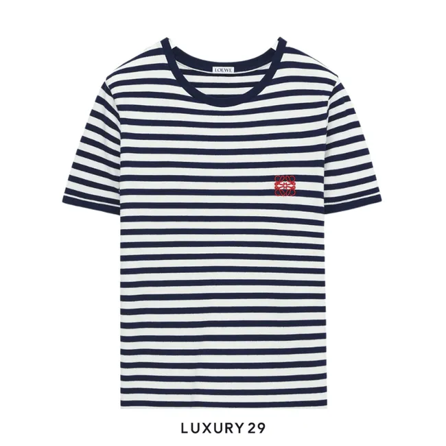 Loewe Slim fit T-shirt in viscose blend White/Navy
