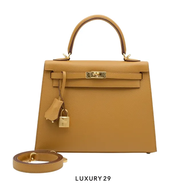 Hermes SAC Kelly II Sellier 25 VEAU EPSOM 2S Sesame / B Stamp  (2023)