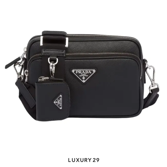 Prada Saffiano leather shoulder bag Black