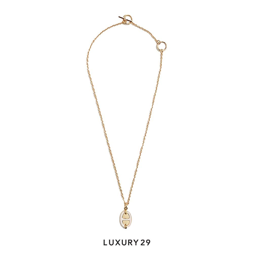 Hermes Mini Maillon Pendant Gold Platecreme(Free Size, Neutrals)