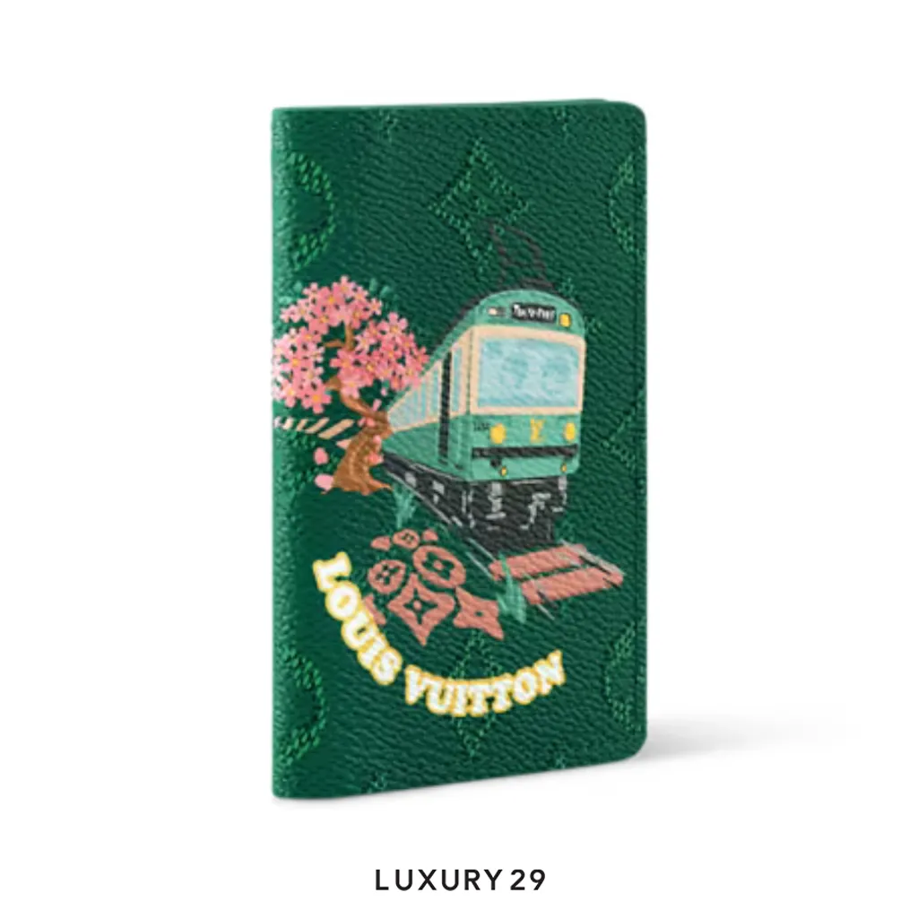 Louis Vuitton LV Pocket Organizer Wallet Green Monogram Canvas(Small, Green)