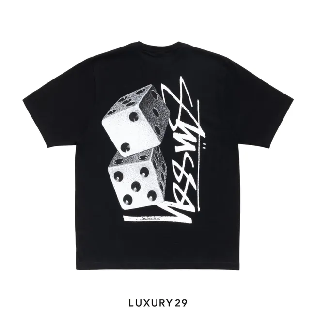 STUSSY TALL DICE TEE BLACK