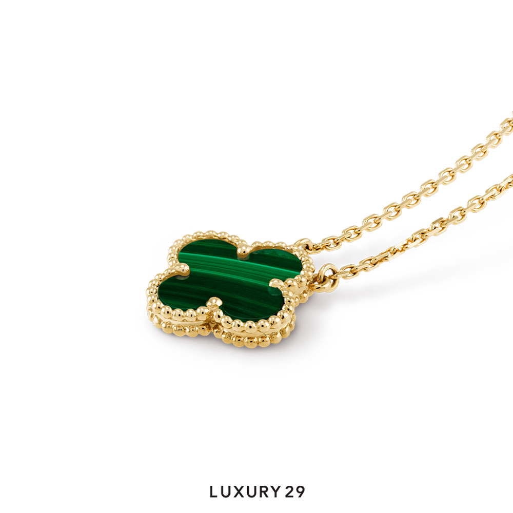 Van Cleef & Arpels Vintage Alhambra pendant, 18K yellow gold, malachite(Free Size, Green)