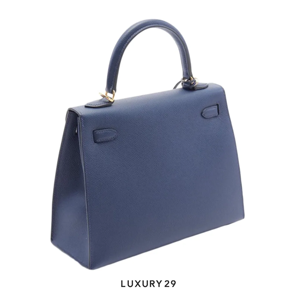 Hermes Sac kelly II Sellier 25 VEAU EPSOM S4 DEEP BLUE(Small, Blue)