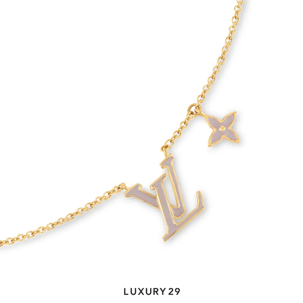Louis Vuitton LV Iconic Enamel Necklace Marron Clair(Free Size, Gold)