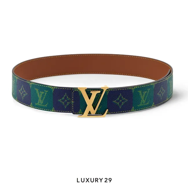 Louis Vuitton LV Initials College Monogram Heritage 40MM Reversible Belt Green