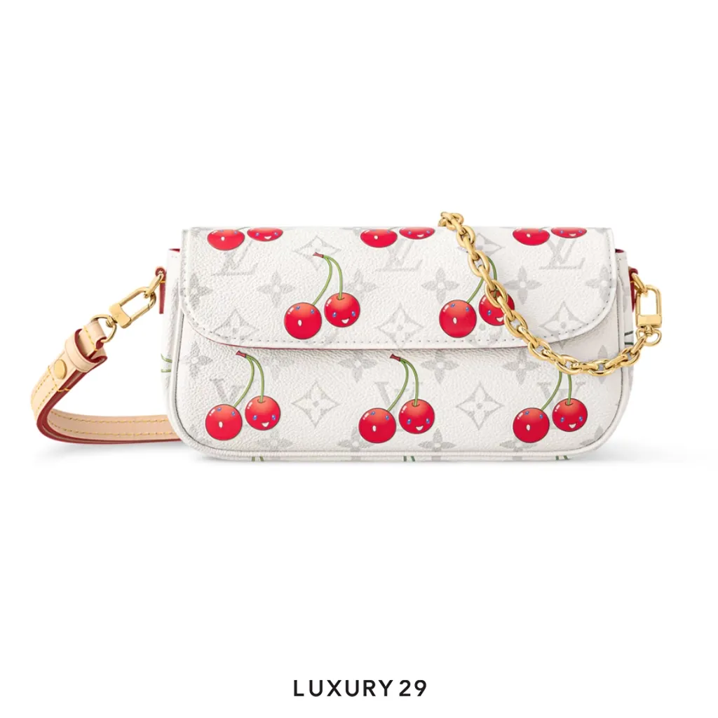 Louis Vuitton LV x TM Wallet On Chain Ivy Monogram cherry canvas White(Small, White)
