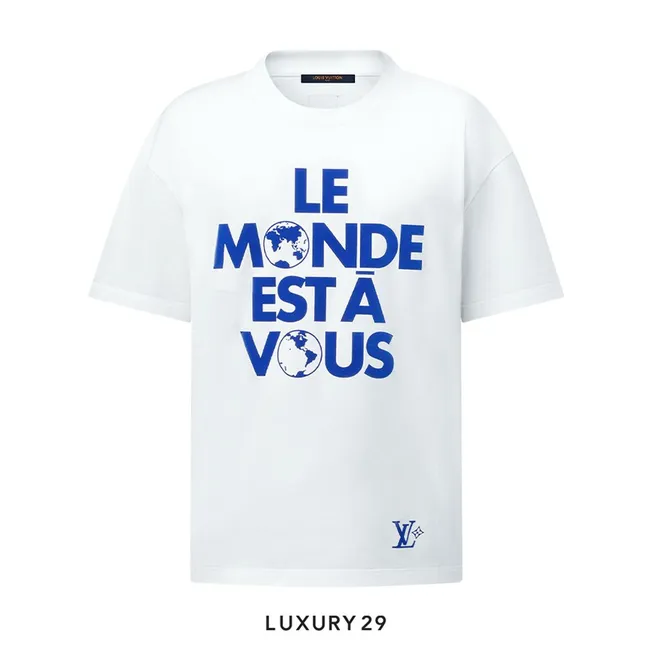Louis Vuitton LV Graphic Cotton T-Shirt Milk White