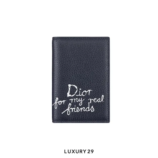 DIOR AND HYLTON NEL Vertical Bifold Card Holder Navy Blue