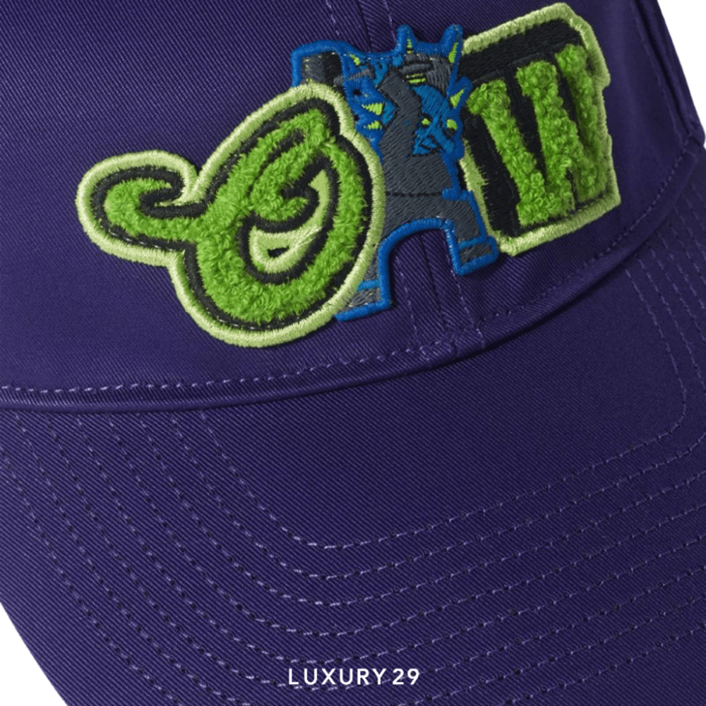 Off-White logo-patch varsity baseball cap(Free Size, Purple)