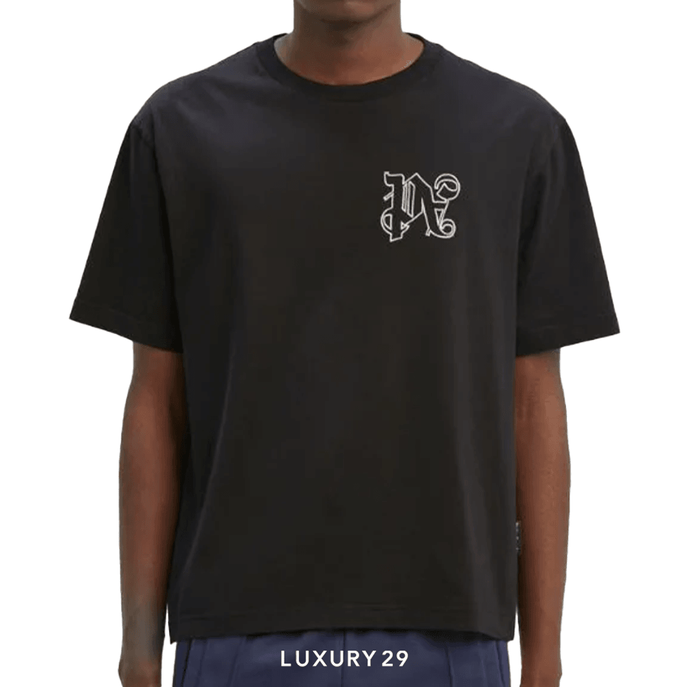 Monogram Regular T-Shirt BLACK OFF WHITE(L, Black)